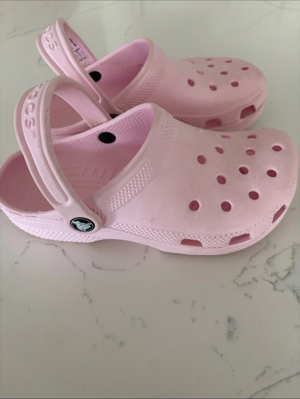 Kids Crocs Light Pink Casual Slip-On Sandals with Heel Strap